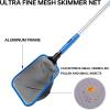 imageSepetrel Deluxe Swimming Pool Cleaning Kit Including HalfDeep Fine Mesh Pool Leaf Skimmer Net12quot Round Pool Brush Head ampamp 705quot Pole for Above Ground PoolsPondsSpasHot Tubs