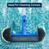 imageSepetrel Deluxe Swimming Pool Cleaning Kit Including HalfDeep Fine Mesh Pool Leaf Skimmer Net12quot Round Pool Brush Head ampamp 705quot Pole for Above Ground PoolsPondsSpasHot Tubs