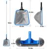 imageSepetrel Deluxe Swimming Pool Cleaning Kit Including HalfDeep Fine Mesh Pool Leaf Skimmer Net12quot Round Pool Brush Head ampamp 705quot Pole for Above Ground PoolsPondsSpasHot Tubs