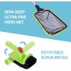 imageSepetrel Deluxe Swimming Pool Cleaning Kit Including Professional Leaf Skimmer NetHalfDepth Fine Mesh Net175quot Pool Brush Head ampamp Hand Scrub BrushNO Pole