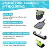 imageSepetrel Deluxe Swimming Pool Cleaning Kit Including Professional Leaf Skimmer NetHalfDepth Fine Mesh Net175quot Pool Brush Head ampamp Hand Scrub BrushNO Pole