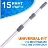 imageSepetrel Pool Pole  Professional 12 Foot Telescoping Swimming Pool Cleaning PolesAdjustable Telescopic Polefor Skimmer NetBrushVacuum Head15 Feet