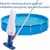 imageUpgraded Swimming Pool Spa Jet Vacuum Cleaner with Brush ampamp 56quot Polefor Above GroundInflatable PoolHot TubPond Spa Lake and Fountain