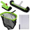 imageDeluxe Swimming Pool Cleaning Kit Including Professional Leaf Skimmer Net 175quot Pool Brush HeadScrub Brush and 105 FT Pole