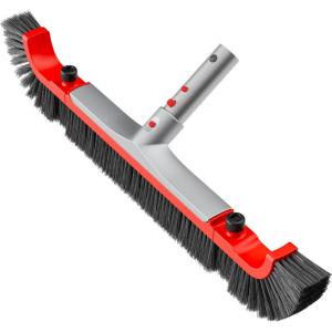 imageSepetrel 22 Wide Pool Brush Head for Cleaning WallsHeavy Duty IngroundAbove Ground Aluminum Swimming Pool Scrub Brushes with Curved Ends ampamp Premium Strong BristleRed