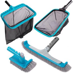 imageSepetrel Deluxe Swimming Pool Cleaning Kit Including 2 Brush Heads 2 Pool Skimmer NetsNO Pole