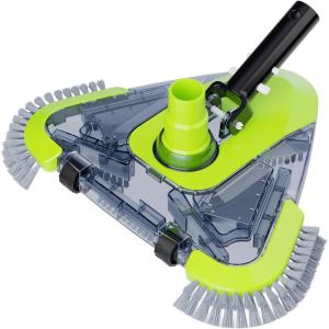imageUpgrade Pool Vacuum Head with Wheels ampamp Side Brushes Universal Rotatable Hose AdapterWeighted Triangular Shape for IngroundAbove Ground Swimming PoolsSepetrel